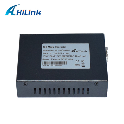 10G Media Converter 1 SFP+ Port and 1 RJ45 Port 100/1000Base-T 2.5/5/10GBase-T Auto
