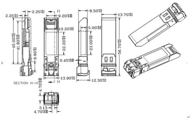 Modulo ricetrasmettitore 10G-ZR4-80KM 10G BIDI 80KM 1490nm/1550nm SFP+ STM-64 WDM 8SFP+ SMF 4