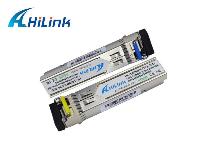 Moduli semplici compiacenti BIDI 1.25G SFP 20KM del ricetrasmettitore di WDM di RoHS SC/LC DDM