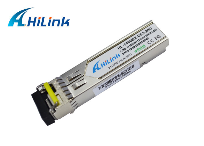 Moduli semplici compiacenti BIDI 1.25G SFP 20KM del ricetrasmettitore di WDM di RoHS SC/LC DDM