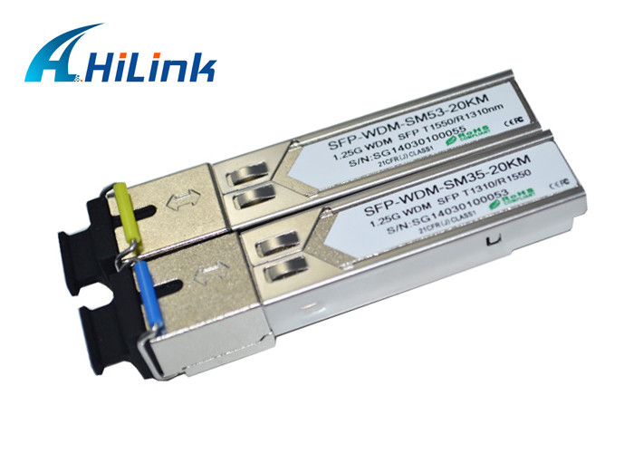 Moduli semplici compiacenti BIDI 1.25G SFP 20KM del ricetrasmettitore di WDM di RoHS SC/LC DDM