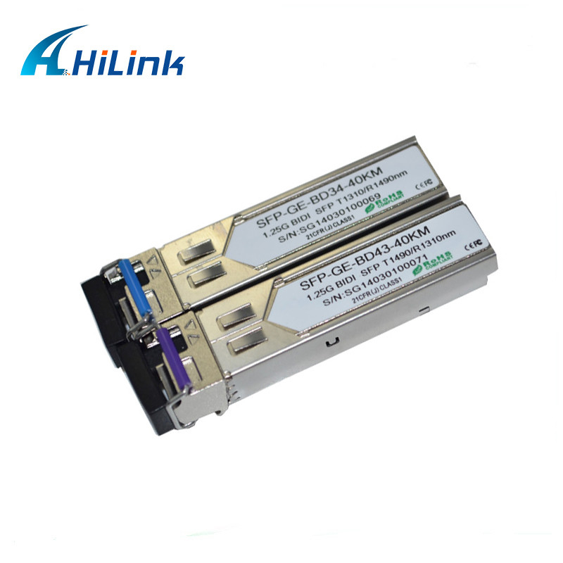 Singoli moduli semplici di WDM del ricetrasmettitore 1.25G 1310/1490nm 40KM SC/LC di SFP della fibra