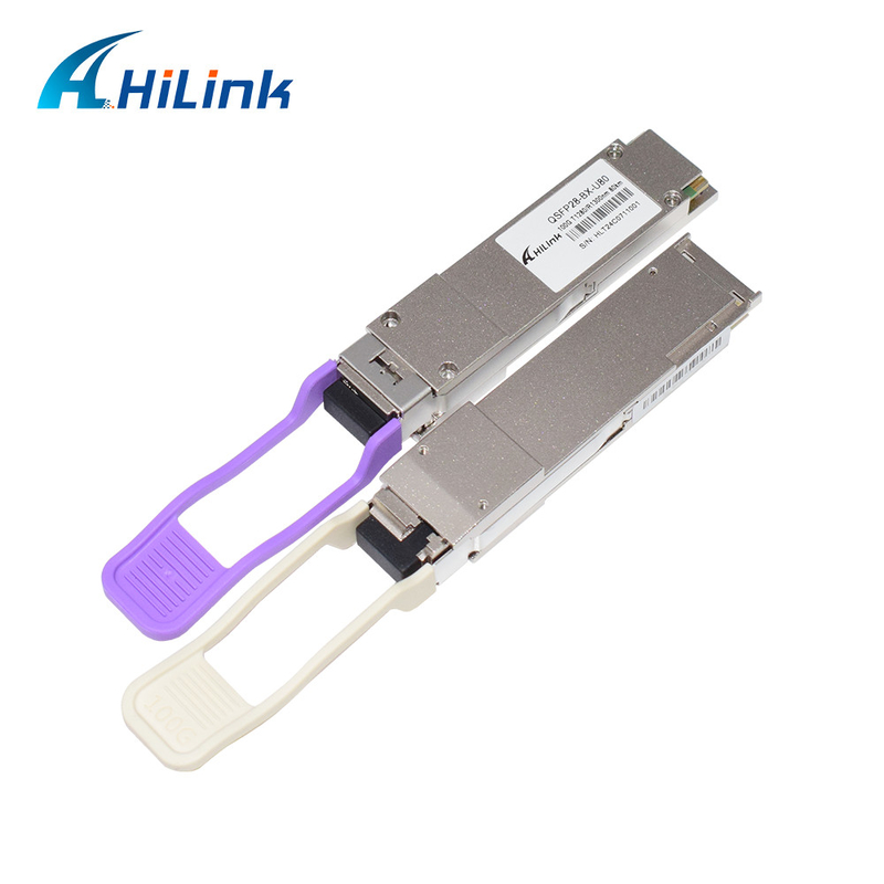 100Gb/s QSFP28 BiDi 80km Trasmettitore Hot Pluggable Simplex LC/UPC DOM Optical Transceiver Module