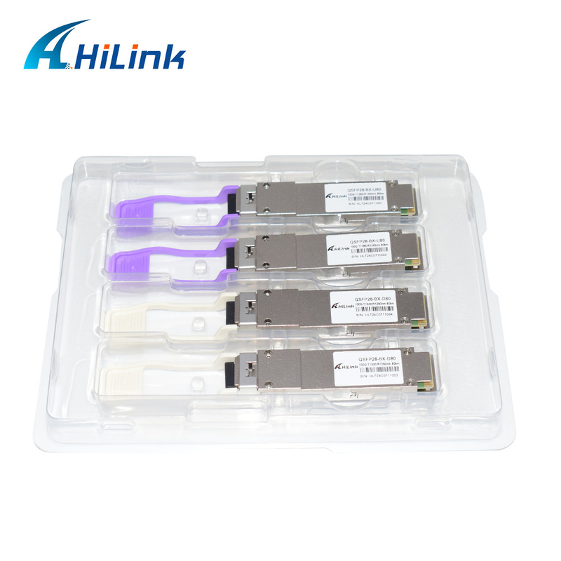 100Gb/s QSFP28 BiDi 80km Trasmettitore Hot Pluggable Simplex LC/UPC DOM Optical Transceiver Module