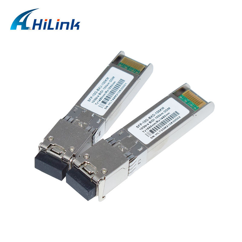 BIDI 10G WDM SMF Transceiver Ottico SFP+ 100KM Tx1490nm/Rx1550nm con LC Fiber Optic Transceivers per reti FTTH