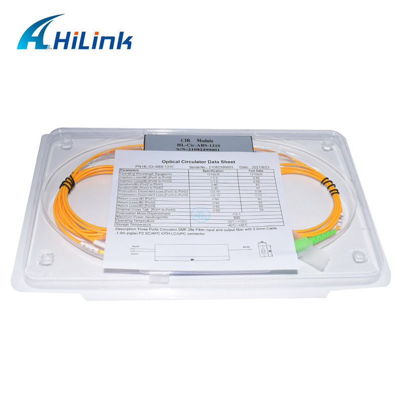 Box ABS 3 Ports Circulator, Port1 e Port3-LC/UPC, Port2-SC/APC 1310nm/1550nm/1610nm