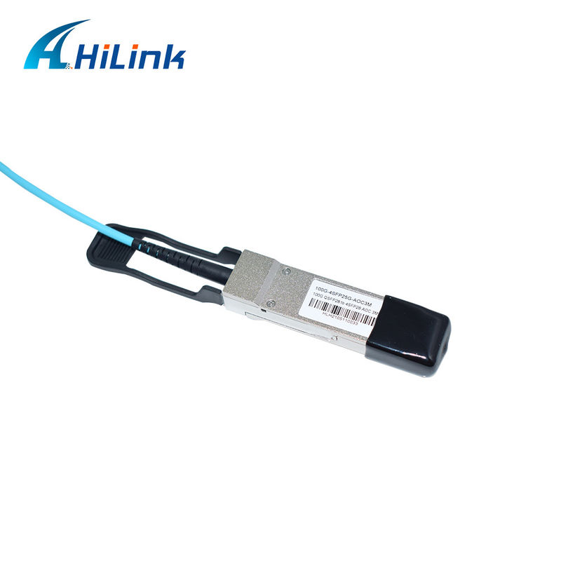 100G QSFP28 a 4xSFP28 AOC OM3 Breakout Active Optical Cable certificato con lunghezza del cavo 1-5m e certificazione CE RoHS