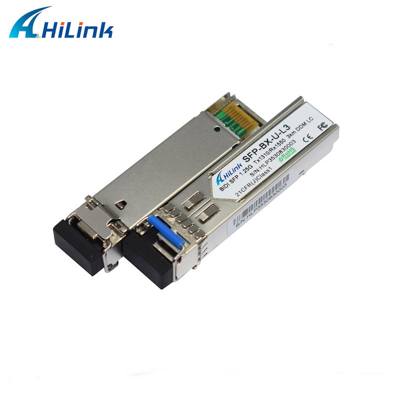1.25G BIDI 1310/1550nm 3 km SFP Transceiver per la trasmissione dati a lunga distanza a temperatura da 0 a 70 °C