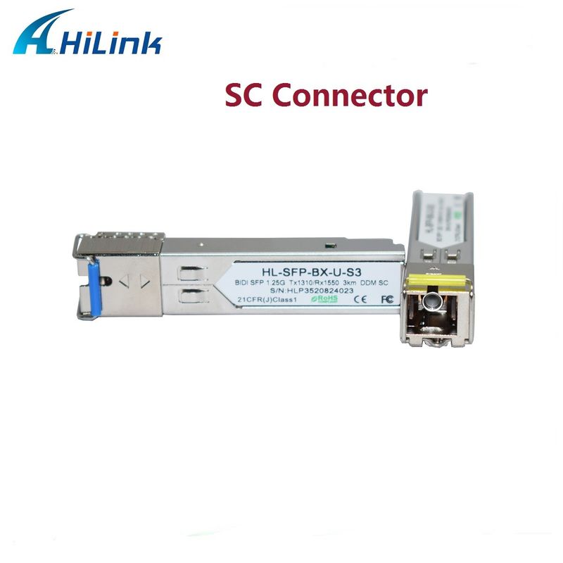 1.25G BIDI 1310/1550nm 3 km SFP Transceiver per la trasmissione dati a lunga distanza a temperatura da 0 a 70 °C