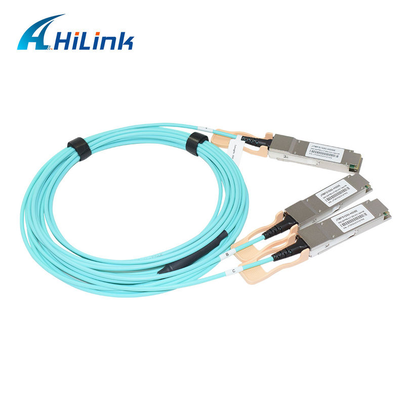 Soluzione AOC (Active Optical Cable) certificata 200G QSFP56 a 2*QSFP28 2*100G per la trasmissione dati in temperature estreme