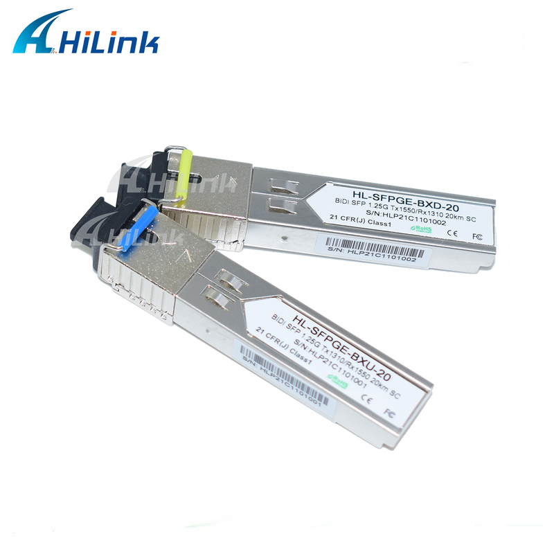 1.25G BIDI SFP Transceiver 20KM with Low Power Dissipation and Single SC Connector for Gigabit Ethernet