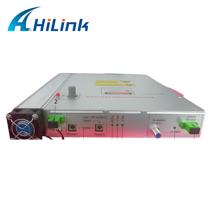 Amplificatore in fibra ottica Mini EDFA a 1550nm ad alta potenza con switch ottico integrato per reti CATV e FTTB