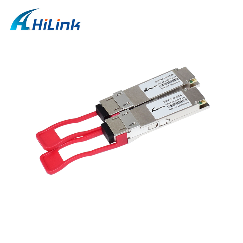 Modulo di trasmettitore ottico QSFP28 100G con portata di 40 km, basso consumo energetico (< 4,5 W) e conformità RoHS 6/6 per i data center