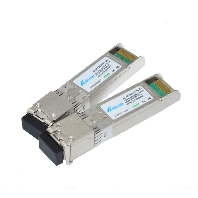 Ricetrasmettitore SFP28 BIDI da 25 Gb/s con portata di 80 km e conformità RoHS 6, Hot-Pluggable, LC Singolo, DDM