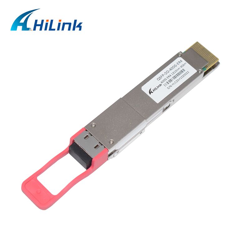 Modulo di trasmettitore ottico Hilink 400G QSFP-DD ER4 con trasmissione di 40 km e sensibilità OMA <-14dBm RoHS Compliant
