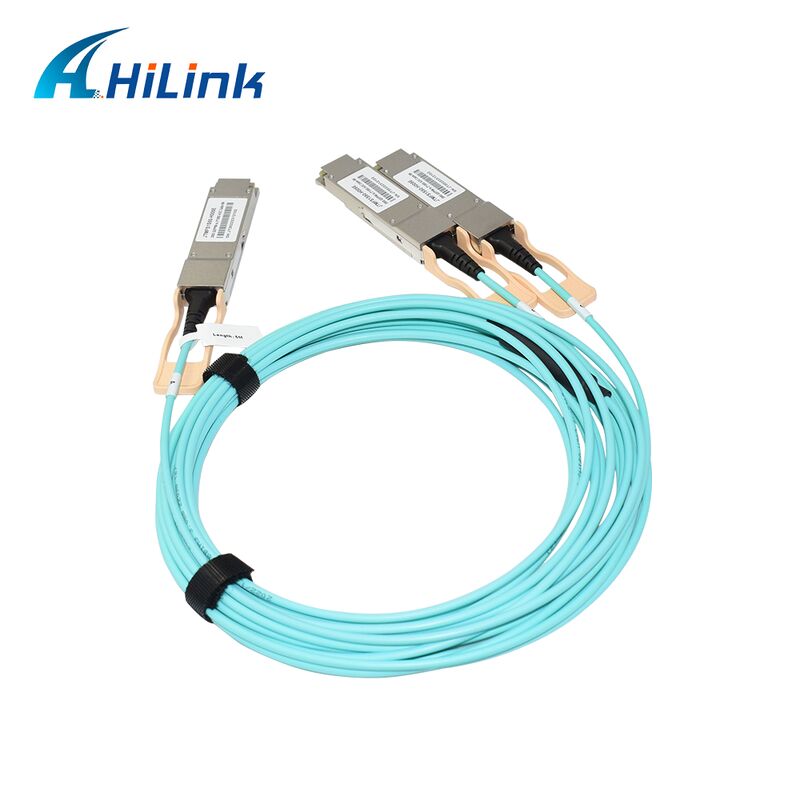 Hilink 200G QSFP56 to 2*100G Active Optical Cable with Customizable Length and 3 Years Warranty