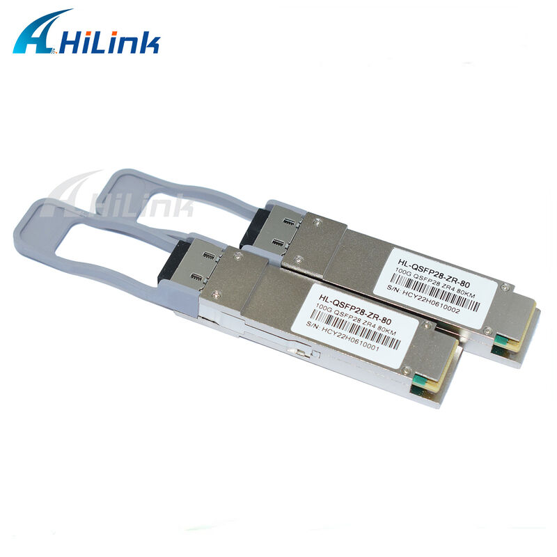 100Gb/s QSFP28 Transceiver with 80km Reach Hot Pluggable Duplex LC Connector LAN WDM EML TOSA