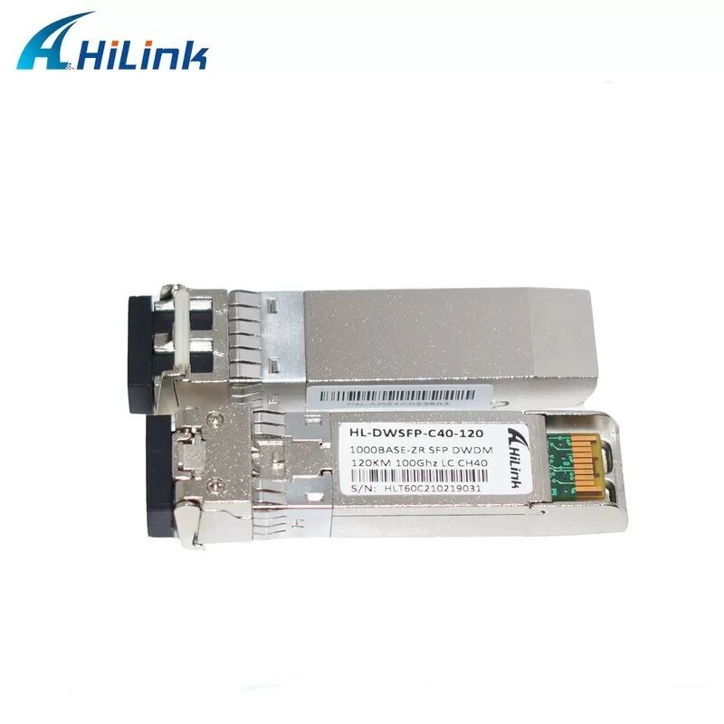 Hilink Compatibile 1.25G DWDM SFP trasmettitore ottico con connettore LC duplex per 40km/80km/120km/160km di distanza