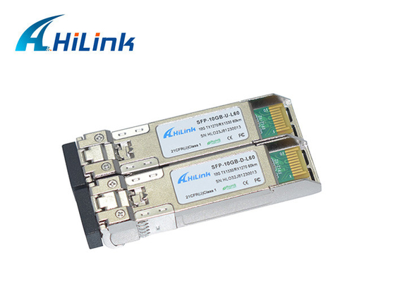 WDM a fibra ottica 60KM 1270nm 1330nm del ricetrasmettitore 10G SFP+ BIDI del connettore di Hilink LC